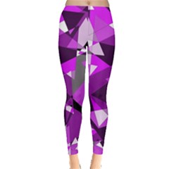 Purple Broken Glass Leggings  by Valentinaart