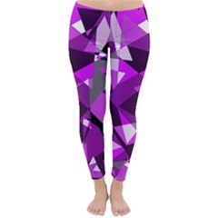 Purple Broken Glass Winter Leggings  by Valentinaart