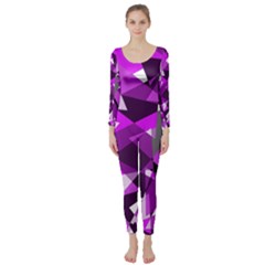 Purple Broken Glass Long Sleeve Catsuit by Valentinaart