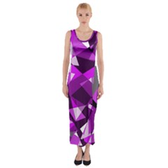 Purple Broken Glass Fitted Maxi Dress by Valentinaart