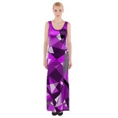 Purple Broken Glass Maxi Thigh Split Dress by Valentinaart