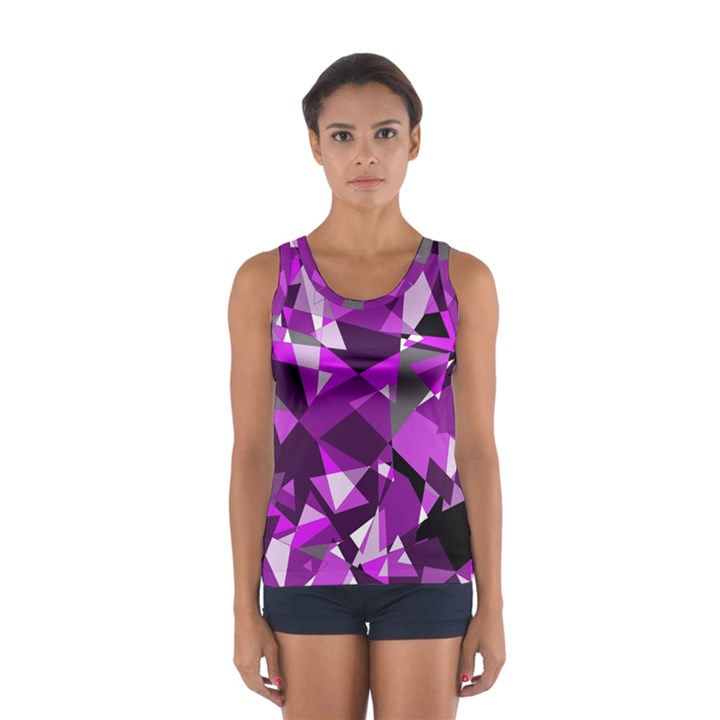 Purple broken glass Women s Sport Tank Top 