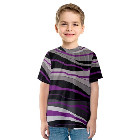 Purple And Gray Decorative Design Kid s Sport Mesh Tee by Valentinaart