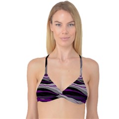 Purple And Gray Decorative Design Reversible Tri Bikini Top by Valentinaart