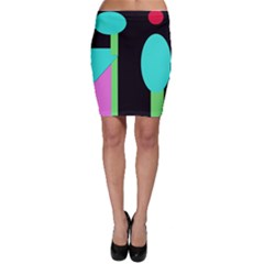 Abstract Landscape Bodycon Skirt by Valentinaart