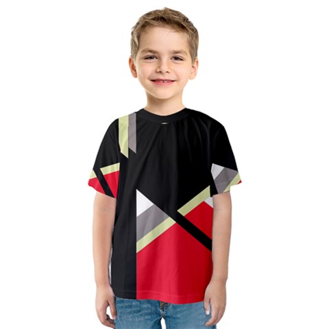 Red And Black Abstraction Kid s Sport Mesh Tee by Valentinaart