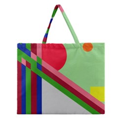 Decorative Abstraction Zipper Large Tote Bag by Valentinaart