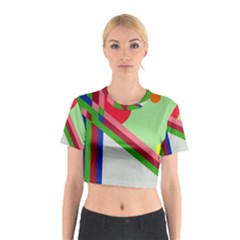 Decorative Abstraction Cotton Crop Top by Valentinaart