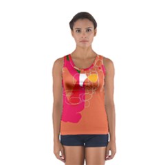 Orange Abstraction Women s Sport Tank Top  by Valentinaart