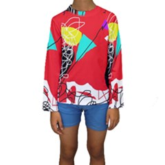 Colorful Abstraction Kid s Long Sleeve Swimwear by Valentinaart