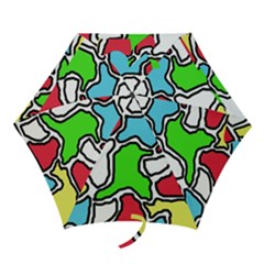 Colorful Abtraction Mini Folding Umbrellas by Valentinaart