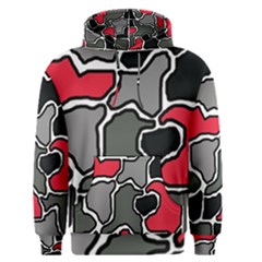 Black, Gray And Red Abstraction Men s Pullover Hoodie by Valentinaart