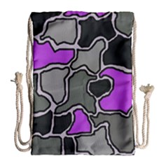 Purple And Gray Abstraction Drawstring Bag (large) by Valentinaart