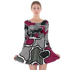 Decorative Abstraction Long Sleeve Skater Dress by Valentinaart