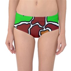 Africa Abstraction Mid-waist Bikini Bottoms by Valentinaart