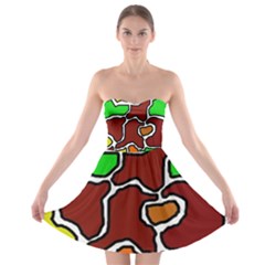 Africa Abstraction Strapless Dresses by Valentinaart