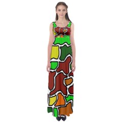 Africa Abstraction Empire Waist Maxi Dress by Valentinaart