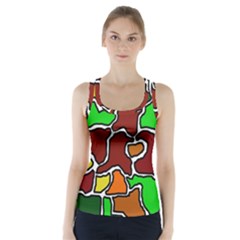 Africa Abstraction Racer Back Sports Top by Valentinaart