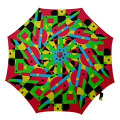 Colorful Geometrical Abstraction Hook Handle Umbrellas (medium) by Valentinaart