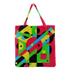 Colorful Geometrical Abstraction Grocery Tote Bag by Valentinaart