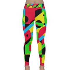 Colorful Geometrical Abstraction Yoga Leggings by Valentinaart