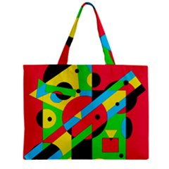 Colorful Geometrical Abstraction Zipper Mini Tote Bag by Valentinaart