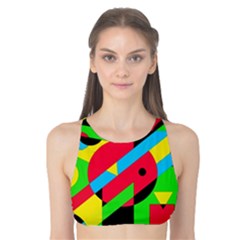 Colorful Geometrical Abstraction Tank Bikini Top by Valentinaart