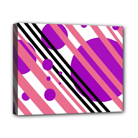 Purple Lines And Circles Canvas 10  X 8  by Valentinaart