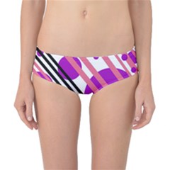 Purple Lines And Circles Classic Bikini Bottoms by Valentinaart