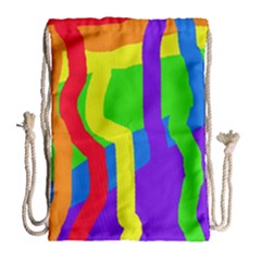 Rainbow Abstraction Drawstring Bag (large) by Valentinaart