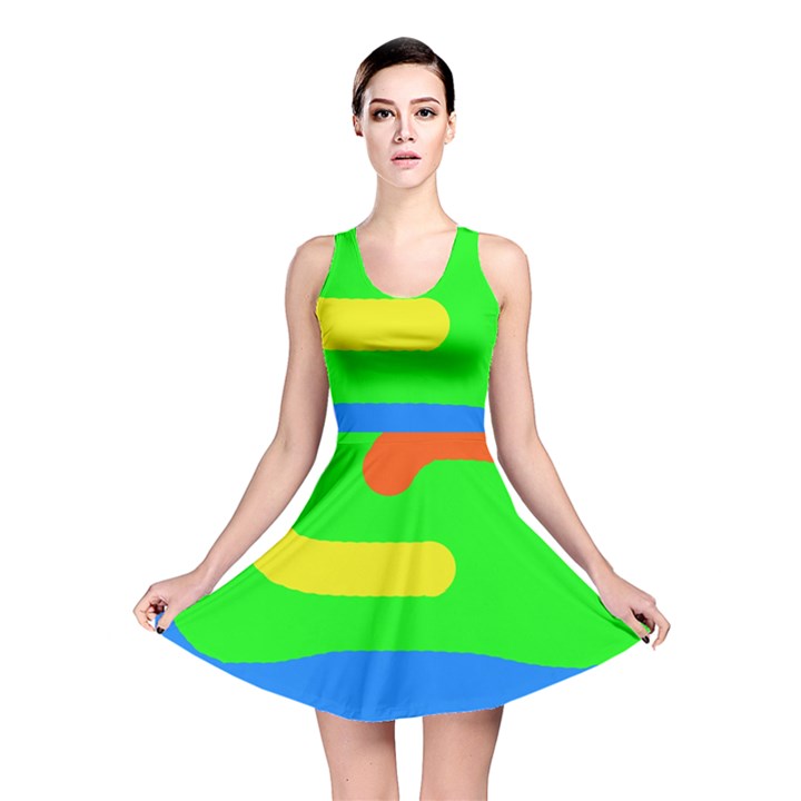 Rainbow abstraction Reversible Skater Dress