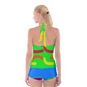 Rainbow abstraction Boyleg Halter Swimsuit  View2