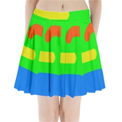 Rainbow Abstraction Pleated Mini Mesh Skirt by Valentinaart