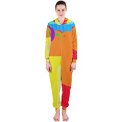 Colorful Abstraction Hooded Jumpsuit (ladies)  by Valentinaart