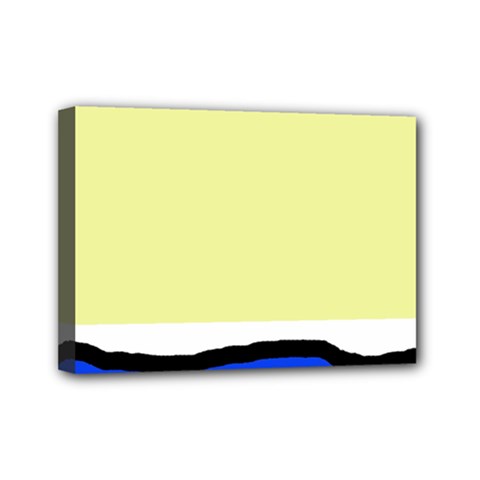 Yellow And Blue Simple Design Mini Canvas 7  X 5  by Valentinaart