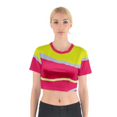 Red And Yellow Design Cotton Crop Top by Valentinaart