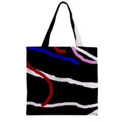 Decorative Lines Zipper Grocery Tote Bag by Valentinaart