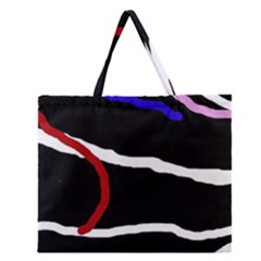 Decorative Lines Zipper Large Tote Bag by Valentinaart