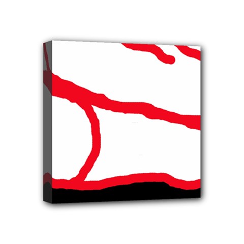 Red, Black And White Design Mini Canvas 4  X 4  by Valentinaart