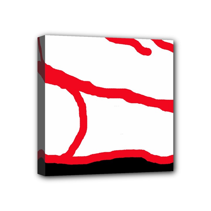 Red, black and white design Mini Canvas 4  x 4 