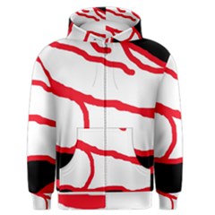 Red, Black And White Design Men s Zipper Hoodie by Valentinaart