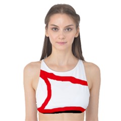 Red, Black And White Design Tank Bikini Top by Valentinaart