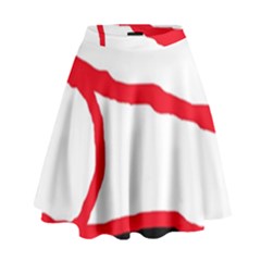 Red, Black And White Design High Waist Skirt by Valentinaart