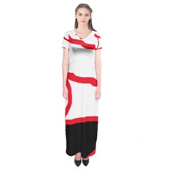 Red, Black And White Design Short Sleeve Maxi Dress by Valentinaart