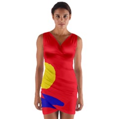 Colorful Abstraction Wrap Front Bodycon Dress by Valentinaart