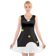 Abstract Design V-neck Sleeveless Skater Dress by Valentinaart