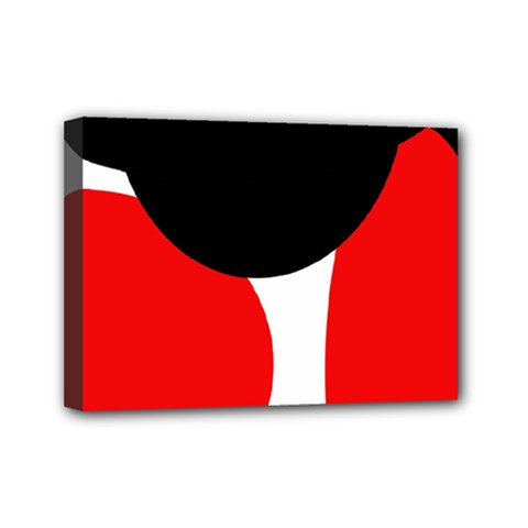 Red, Black And White Mini Canvas 7  X 5  by Valentinaart