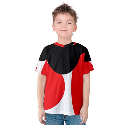 Red, Black And White Kid s Cotton Tee by Valentinaart