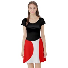 Red, Black And White Short Sleeve Skater Dress by Valentinaart