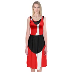 Red, Black And White Midi Sleeveless Dress by Valentinaart